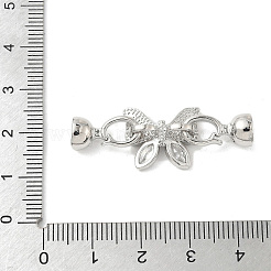 Бабочка латунная микропаве прозрачный кубический цирконий складные застежки KK-U059-28P