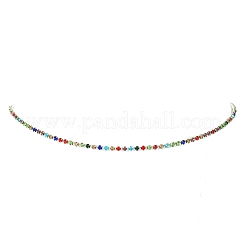 Bunte Tennishalskette mit Strassen&nbsp;NJEW-JN04451