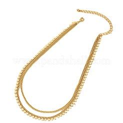 Сплав дисковая кисточка витая цепь двухслойные ожерелья для женщин FS-WG469BC-01