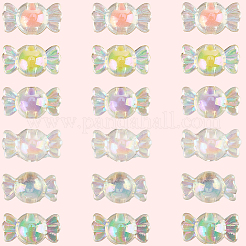 300шт 6 цвета прозрачные акриловые бусины&nbsp;TACR-PA0001-01