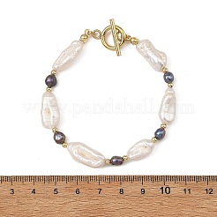 Bracelets en perles heishi naturelles avec fermoirs à bascule en acier inoxydable 304 pour femmes&nbsp;BJEW-JB14408