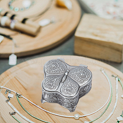 Шкатулки для хранения ювелирных изделий из сплава&nbsp;CON-WH0086-166