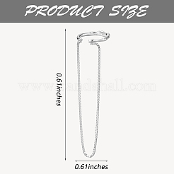 Антикоррозийное покрытие родием 925 стерлингового серебра серьги-манжеты с цепочкой серьги-кисточки без пирсинга серьги-манжеты с цепочкой ювелирные изделия подарок для женщин мужчин пара JE1066B