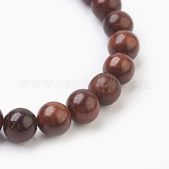 Bracelets extensibles en bois de santal teinté naturel&nbsp;BJEW-JB03843-03