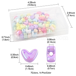 98 шт. 7-цветные непрозрачные акриловые бусины с УФ-покрытием MACR-FS0002-16