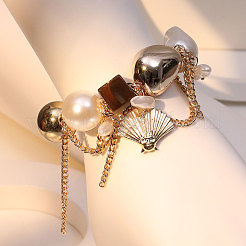 Браслеты из сплава с подвесками в форме ракушки в стиле бохо WG311F9-01