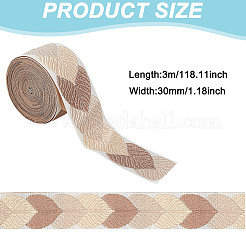 Полиэфирная жаккардовая лента в виде листьев для аксессуаров одежды OCOR-WH0097-23D