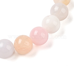 Эластичные браслеты из натурального зеленого нефрита (окрашенные) круглые из бисера G-U005-01B-03