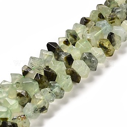 Chapelets de perles en préhnite naturelle, facette, pépites, 10~11x8~10x7~8mm, Trou: 1mm, Environ 22~23 pcs/chapelet, 7.09~7.48'' (18~19 cm)