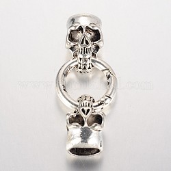 Cráneo latón anillos de puerta de primavera, o anillos, plata antigua, 6 calibre, 58mm