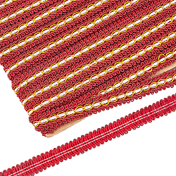 Ribete de encaje de poliéster trenzado ciempiés, Accesorios de la ropa, rojo, 3/4 pulgada (20 mm), aproximadamente 12.58 yarda (11.5 m) / tarjeta