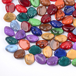 Perles acryliques, style de pierres fines imitation, pépites, couleur mixte, 16.5x13x6mm, Trou: 1.4mm, environ 700 pcs/500 g