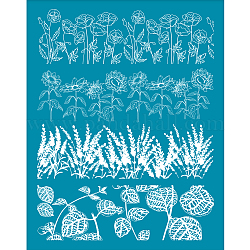 Plantilla de serigrafía, para pintar sobre madera, tela de camiseta de decoración de diy, Patrón de plantas, 100x127mm