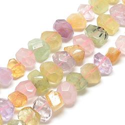 Chapelets de perles de quartz naturel, facette, ovale, 16~20x11~15x11~15mm, Trou: 1mm, Environ 28 pcs/chapelet, 15.7 pouce
