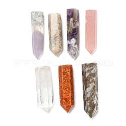 Single Terminated Pointed Natural Gemstone Display Decoration, Healing Stone Wands, for Reiki Chakra Meditation Therapy Decos, Bullet Shape, 50~56x13~15x12~15mm