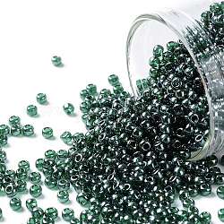 Toho perles de rocaille rondes, Perles de rocaille japonais, (118) émeraude verte lustrée transparente, 11/0, 2.2mm, Trou: 0.8mm, environ 1110 pcs/10 g