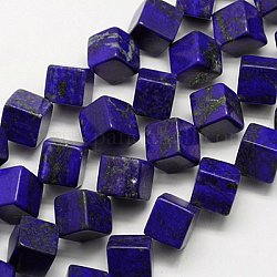 Natural Lapis Lazuli Beads Strands, Grade A, Cube, Midnight Blue, 8x8x8mm, Hole: 1mm
