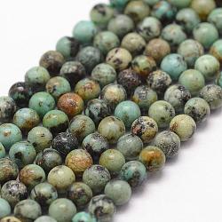 Natürliche afrikanische türkis (jasper) perlen stränge, Runde, 3 mm, Bohrung: 0.5 mm, ca. 125 Stk. / Strang