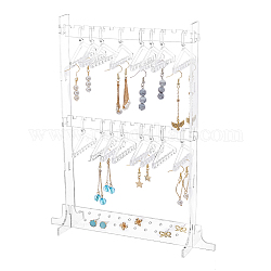 SUPERFINDINGS 1 Set Transparent Acrylic Earring Display Stand with 16pcs Coat Hangers Stud Earring Jewelry Show Holder Plastic Display Rack Stand Organizer for Jewelry Display Retail Store