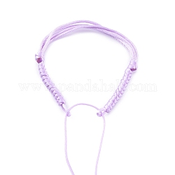 Регулируемый плетеный нейлоновый браслет, с атласным шнуром с гусиным хвостом, фиолетовые, 6-1/4~9-1/8 дюйм (16~23 см)