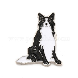 Dog Enamel Pin with Brass Butterfly Clutches, Alloy Badge for Backpack Clothing, Border Collie, 27.5x23x10mm, Pin: 1.1mm