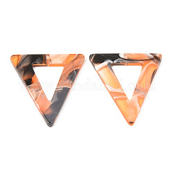 Ciondoli acrilico, triangolo, arancione scuro, 34x30x2mm, Foro: 1.5 mm