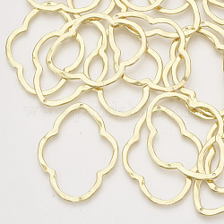 Alloy Open Back Bezel Pendants, For DIY UV Resin, Epoxy Resin, Pressed Flower Jewelry, Light Gold, 48x37x1.5mm, Hole: 1.5mm