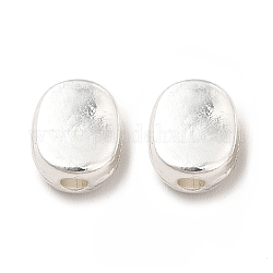 Perle d'alliage, Plaqué longue durée, Sans cadmium & sans nickel & sans plomb, ovale, couleur d'argent, 7x6x3.5mm, Trou: 1.6mm