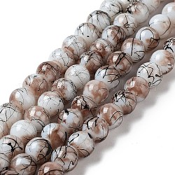 Chapelets de perles en verre peint brossé & cuisant, ronde, chameau, 8mm, Trou: 1mm, Environ 106 pcs/chapelet, 31.4 pouce