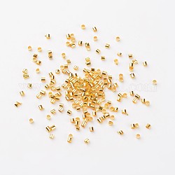 Perles à écraser en laiton , sans cadmium et sans plomb, Tube, dorée, environ 2 mm de large, Longueur 2mm, Trou: 1.5mm