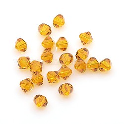 Austrian Crystal Beads, 5301 6mm, Bicone, 203-Tapaz, Size: about 6mm long, 6mm wide, Hole: 1mm