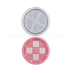 DIY Silicone Coaster Molds, Resin Casting Molds, for UV Resin, Epoxy Resin Jewelry Making, Tartan Pattern, Flat Round, 98x12mm, Inner Diameter: 86.5mm