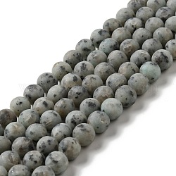 Natürliche Sesam Jaspis / Kiwi Jaspis Perlen Stränge, matt, Runde, 10.5 mm, Bohrung: 1 mm, ca. 38 Stk. / Strang, 15.55'' (39.5 cm)