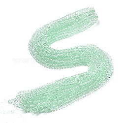 Transparente Glasperlen Stränge, segmentierte mehrfarbige Perlen, facettiert (32 Facetten), Runde, Aquamarin, 4~4.5 mm, Bohrung: 1 mm, ca. 90~95 Stk. / Strang, 13.98'' (35.5 cm)