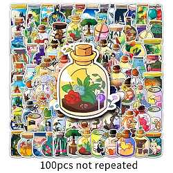 100 Stück wasserdichte Aufkleber aus PVC mit Cartoon-Flasche, Selbstklebende Aufkleber mit Flaschenansicht, für Koffer-, Skateboard- und Kühlschrankdekor, Mischfarbe, 55~85 mm