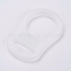 Anneau porte-tétine en plastique écologique pour bébé, blanc, 48x32x3mm, Trou: 22mm