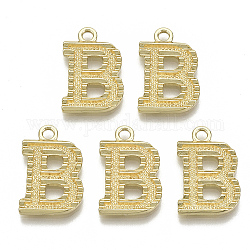 Colgantes de la aleación, Sin cadmio y níque y plomo, letra inicial, real 18k chapado en oro, letter.b inicial, 21x13.5x2mm, agujero: 2 mm