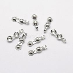 Rhodinierte 925 Perlenspitzen aus Sterlingsilber, Platin Farbe, 12x3.5 mm, Bohrung: 2 mm
