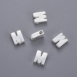 Charms in ottone, lettera, letter.m, 5x4x2mm, Foro: 1 mm