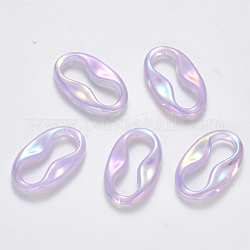 Transparent Acrylic Linking Rings, AB Color Plated, Imitation Gemstone Style, Oval, Lilac, 34.5x21x5.5mm, Inner Diameter: 26.5x9mm