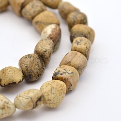 Natur Bildjaspisses Perlenstränge, getrommelt Stein, 5~7 mm, Bohrung: 5~7 mm, etwa 1 Zoll