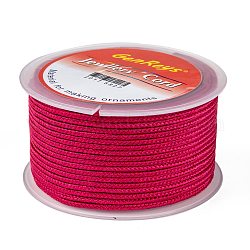 Hilos de nylon trenzado, teñido, de color rosa oscuro, 2.5mm, alrededor de 10.93 yarda (10 m) / rollo