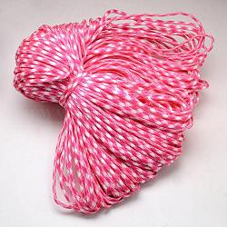 7 внутренние сердечники веревки из полиэстера и спандекса, для изготовления веревочных браслетов, темно-розовыми, 4 мм, около 109.36 ярда (100 м) / пачка, 420~500 г / пачка
