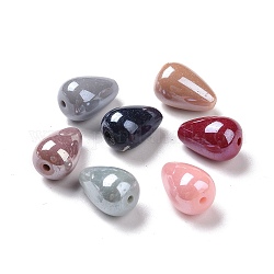 Opake Legierung Perlen, glatte Träne, Mischfarbe, 15x10 mm, Bohrung: 1.6 mm, ca. 600 Stk. / 500 g