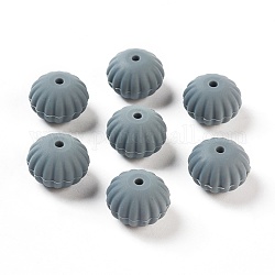 Food Grade Eco-Friendly Silicone Beads, Chewing Beads For Teethers, DIY Nursing Necklaces Making, Rondelle, Gray, 18x13.5mm, Hole: 1.5mm