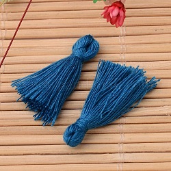 Nappa filo di cotone pendente decorazioni, blu medio, 25~31x5mm, circa 39~47pcs/scatola
