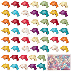 SUNNYCLUE 1 Box 100Pcs 7 Colors Dolphin Beads Turquoise Beads Bulk Sea Animal Bead Ocean Summer Hawaii Healing Bead Fish Spacer Loose Bead for Jewelry Making Necklace Bracelet Earring Women DIY Craft