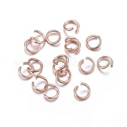 304 Stainless Steel Jump Rings, Open Jump Rings, Rose Gold, 22 Gauge, 4.5x0.6mm