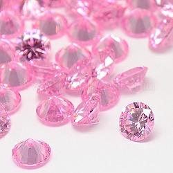 Diamantform Klasse A Zirkonia Cabochons, facettiert, Perle rosa, 1 mm