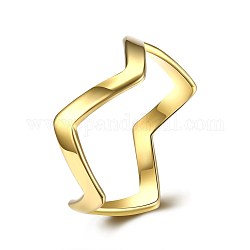 Женские кольца из титановой стали, волна, золотые, размер США 6 (16.5 мм)